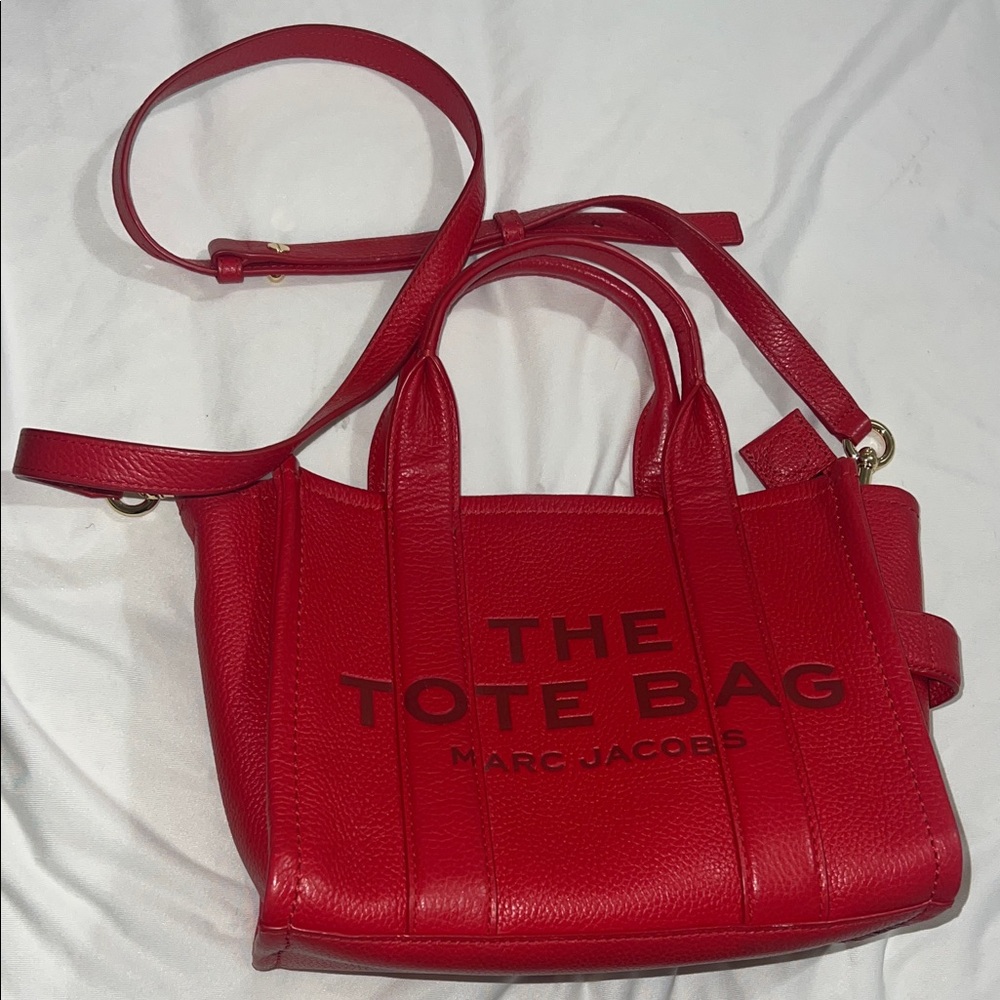 Marc Jacobs Bold Red Medium Leather Tote